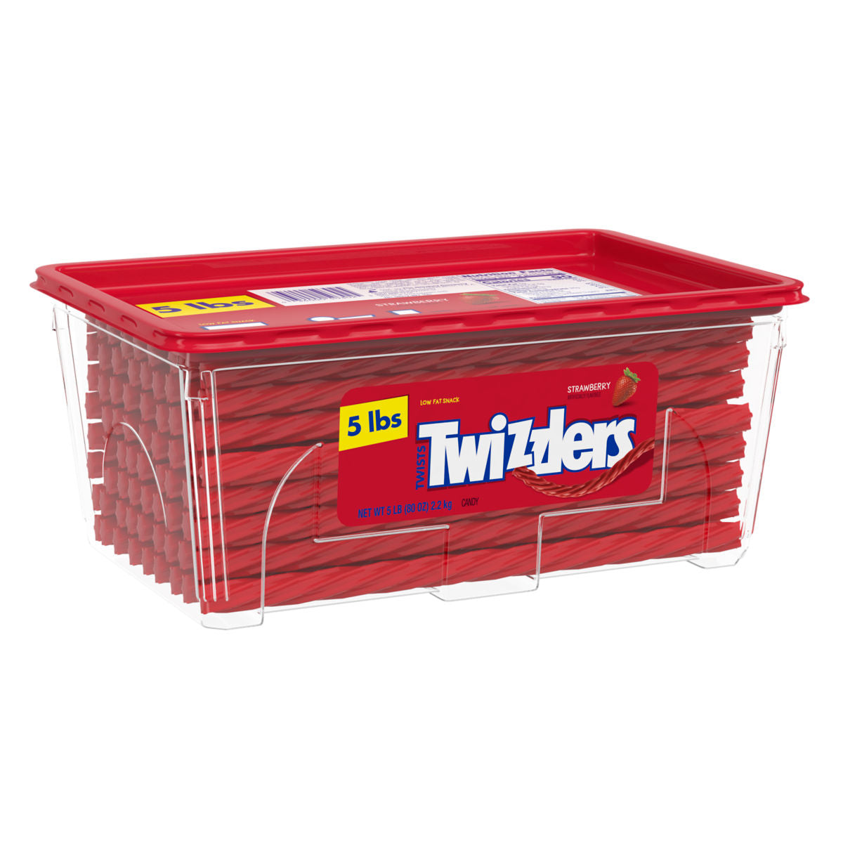 Hershey Specialty Twizzlers Strawberry Unwrapped Tub 8ct 5lb