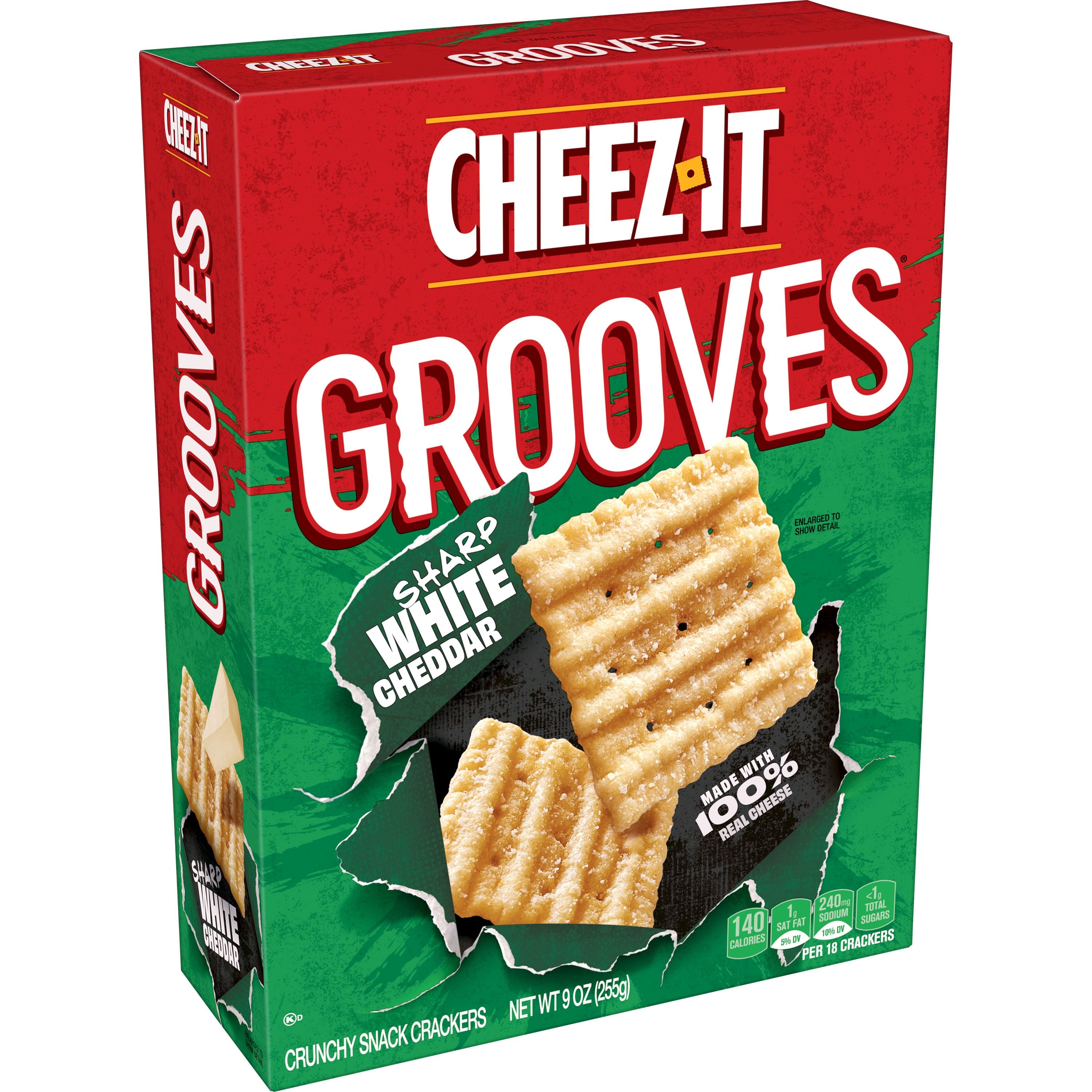 Kellogg's Cheez It Crackers Grooves Sharp White Cheddar 9oz 12ct