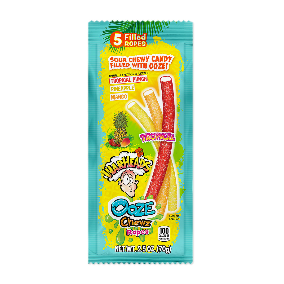 WARHEADS Ooze Chewz Tropical Ropes 2.5oz Count Good 4/12ct