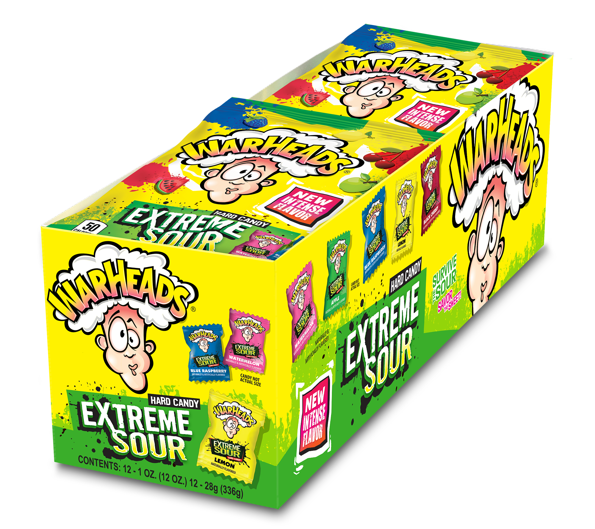 Warheads Display Box Extreme Sour Assorted 15/12ct 1oz