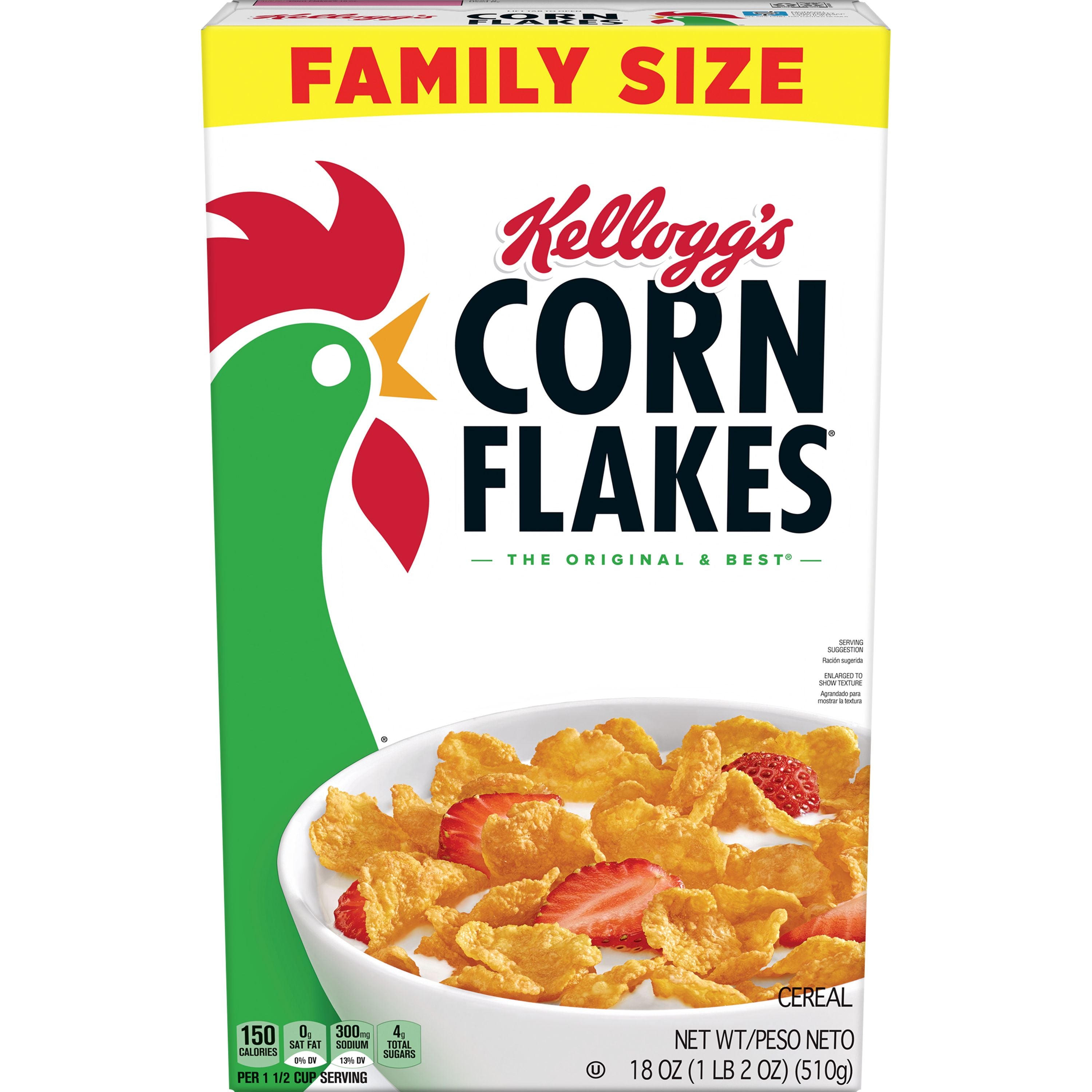 Kellogg's Cereal Box Grocery Corn Flakes 6ct 18oz