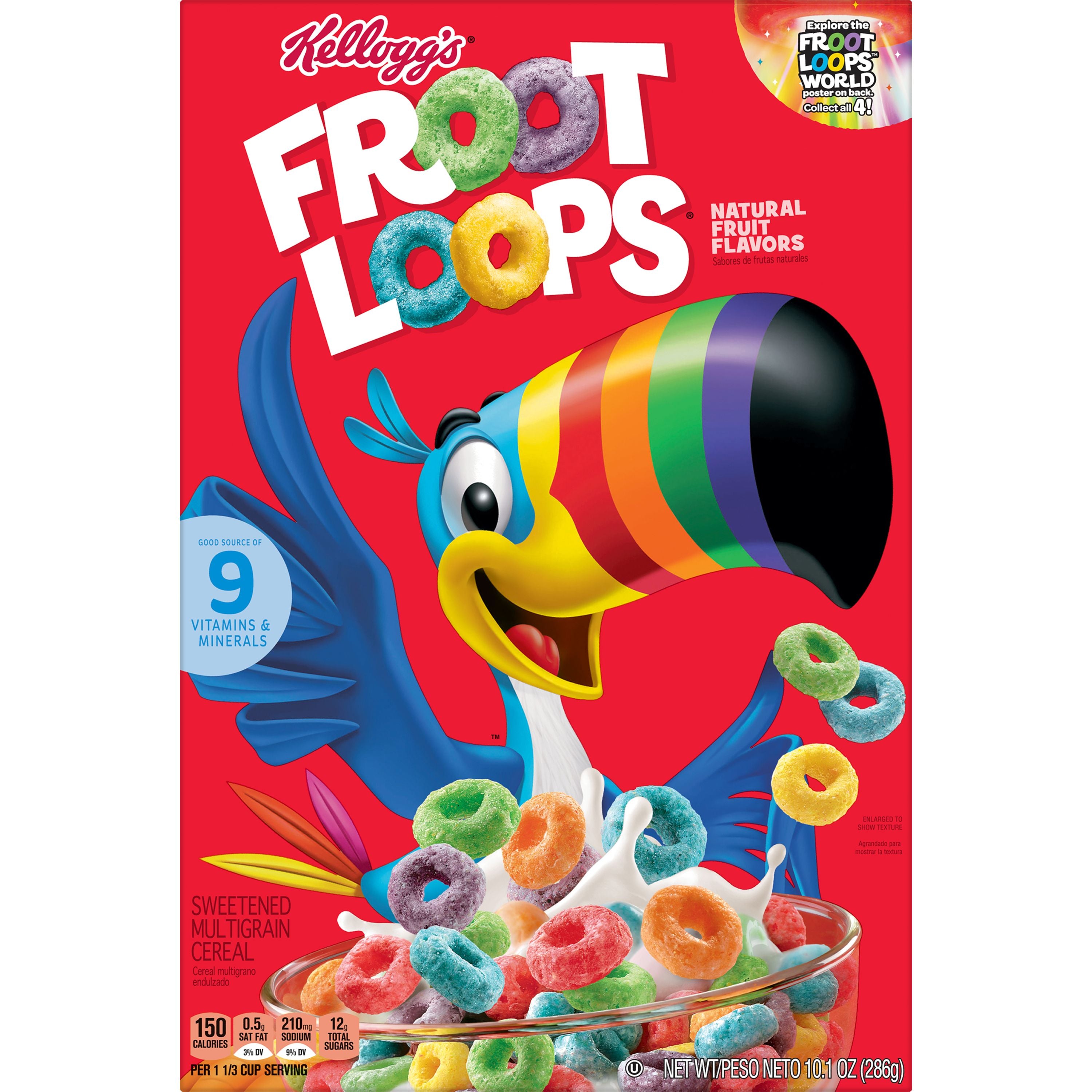 Kellogg's Cereal Box Grocery Fruit Loops 16ct 10.1oz