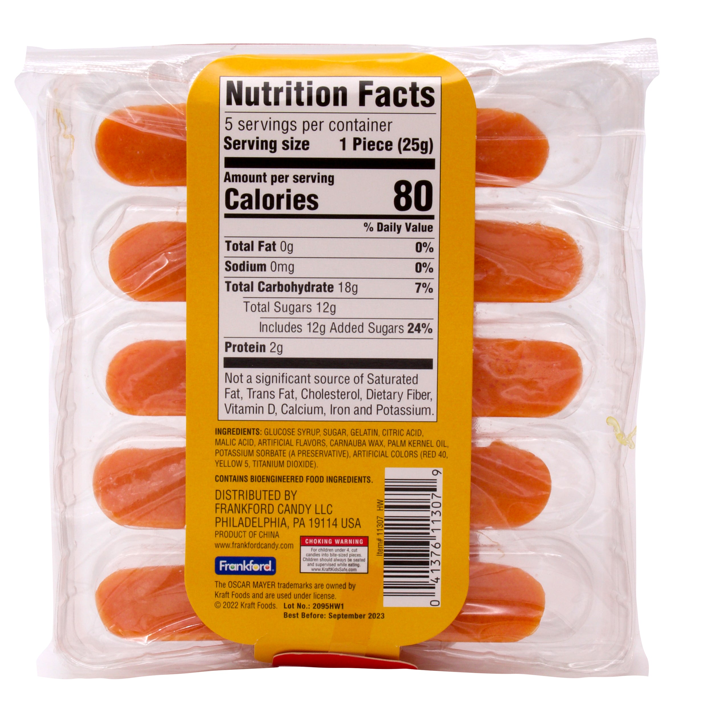 Frankford   Oscar Mayer Gummy Hot Dogs  Pack 4.4oz  2/8ct