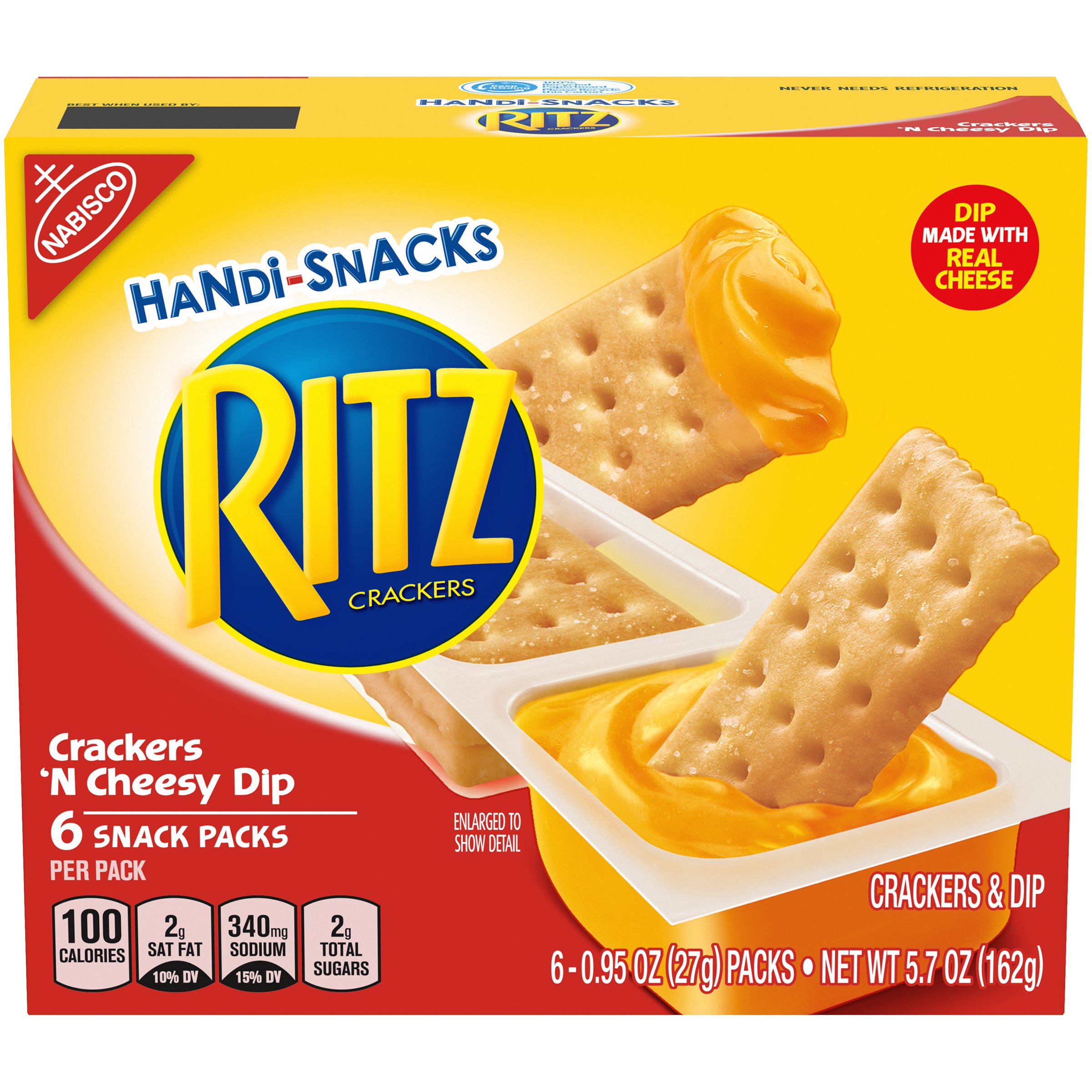 Mondelez Handi-Snacks Ritz Crackers 'N Cheese Dip 12ct 5.6oz