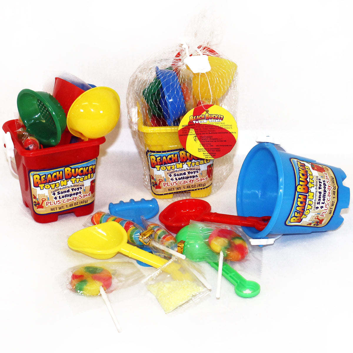 Foreign Candy Kid's Novelties Beach Bucket Toys N' Treats 6/12ct 1.48oz