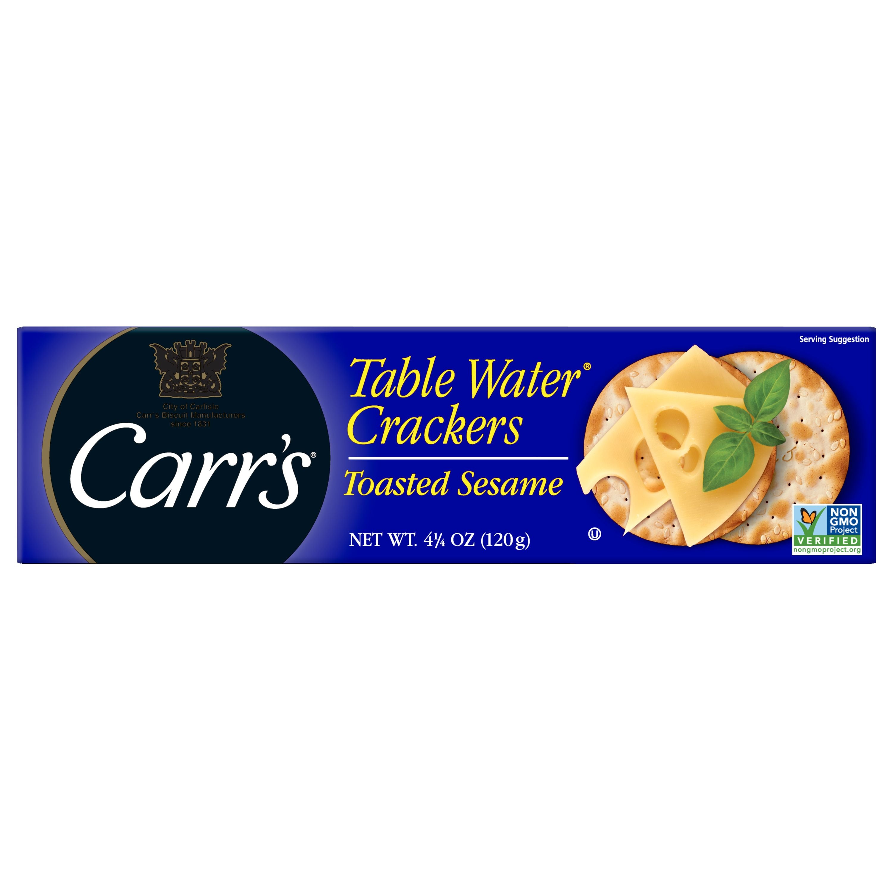 Carr's Table Water Crackers - Toasted Sesame Seeds Bite Size 4.25 oz. 12CT