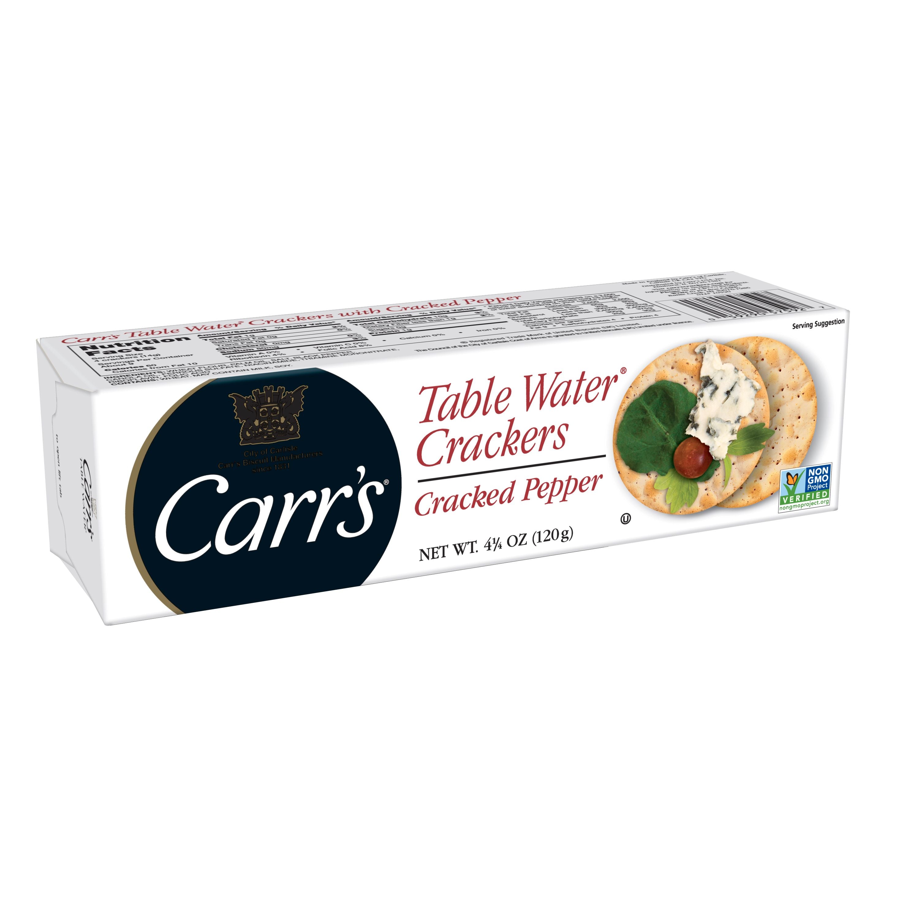 Carr's Table Water Crackers - Cracked Pepper Bite Size4.25 oz. 12CT