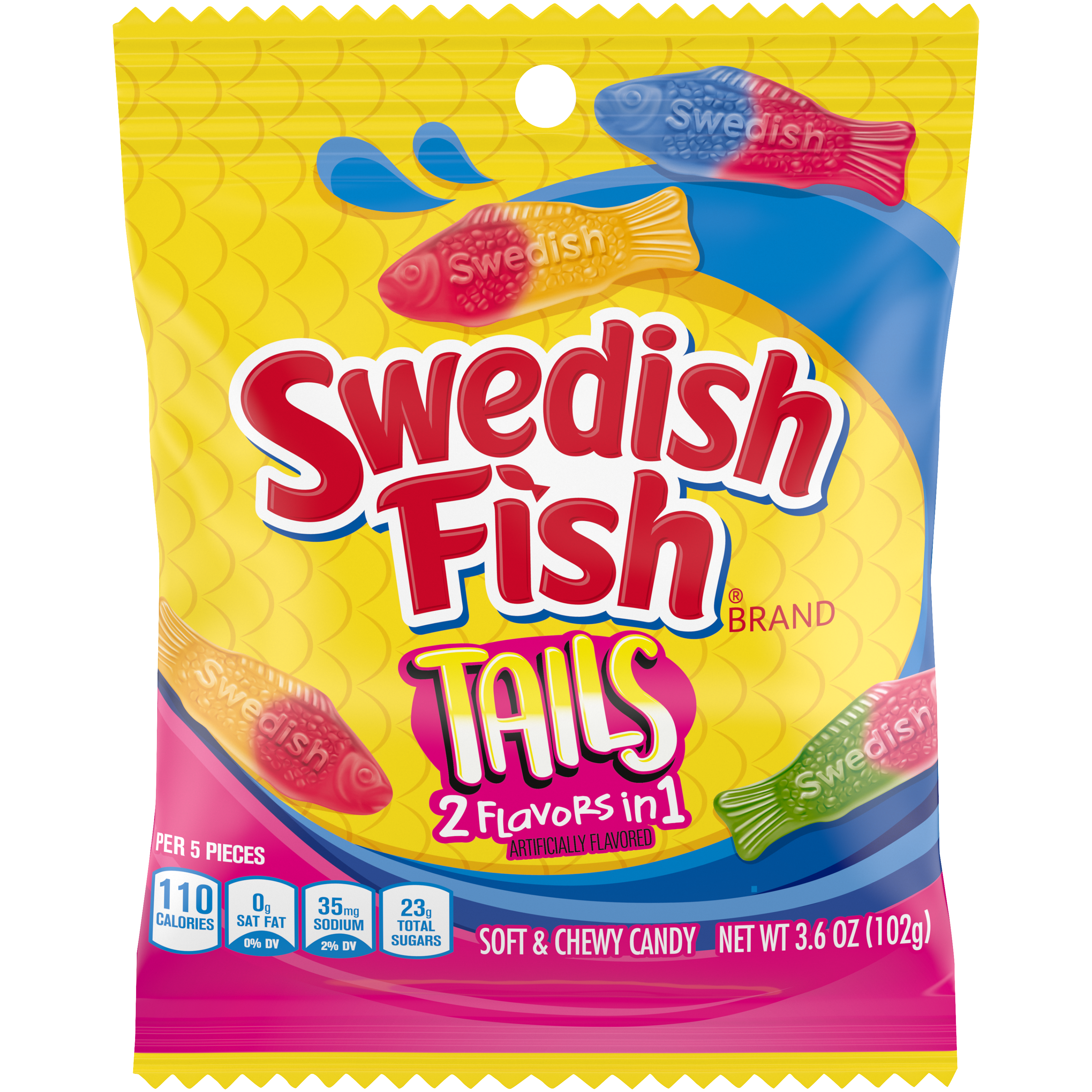 Swedish Fish ASSTD BIG TAILS Peg 3.6oz   12ct