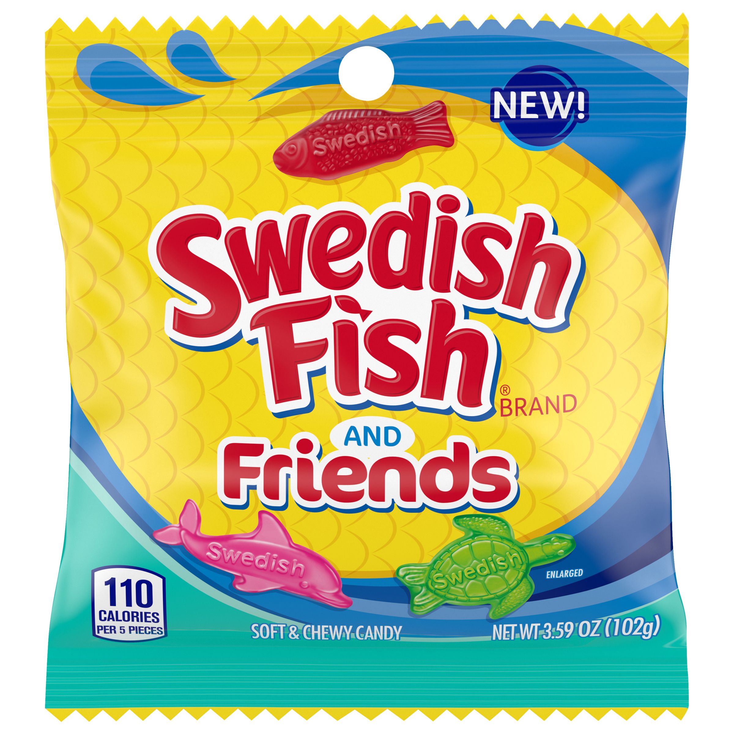 Swedish Fish&Friends 3.59oz  PEG BAG 12