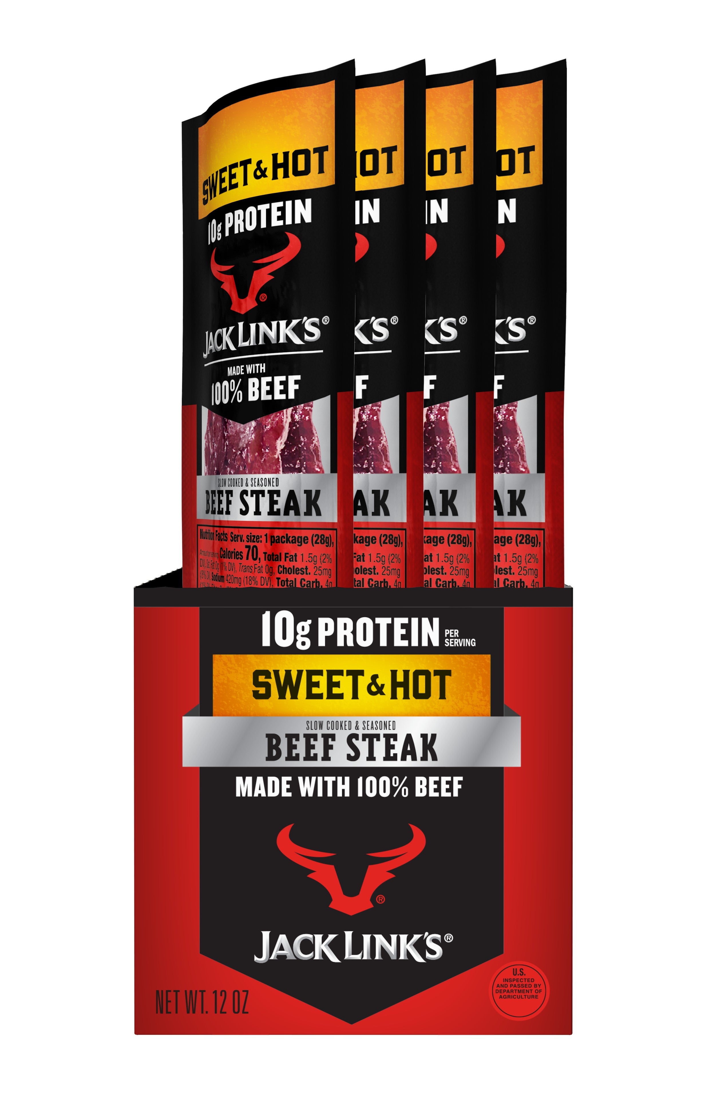 Jack Link's Beef Steaks Sweet & Hot 12/12ct 1oz