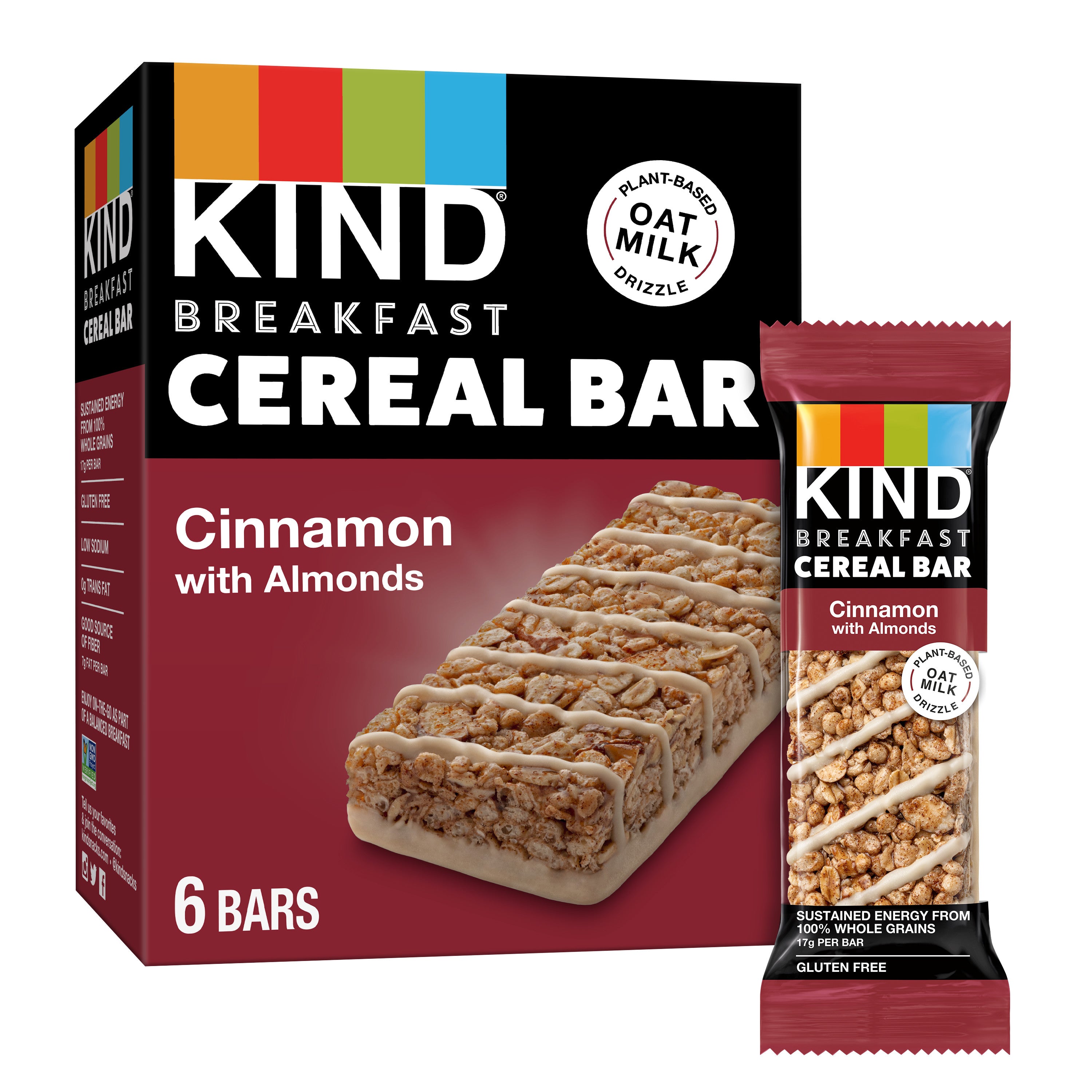 Kind Cereal Bar Cinnamon w/Almonds 1.55oz 6/6ct