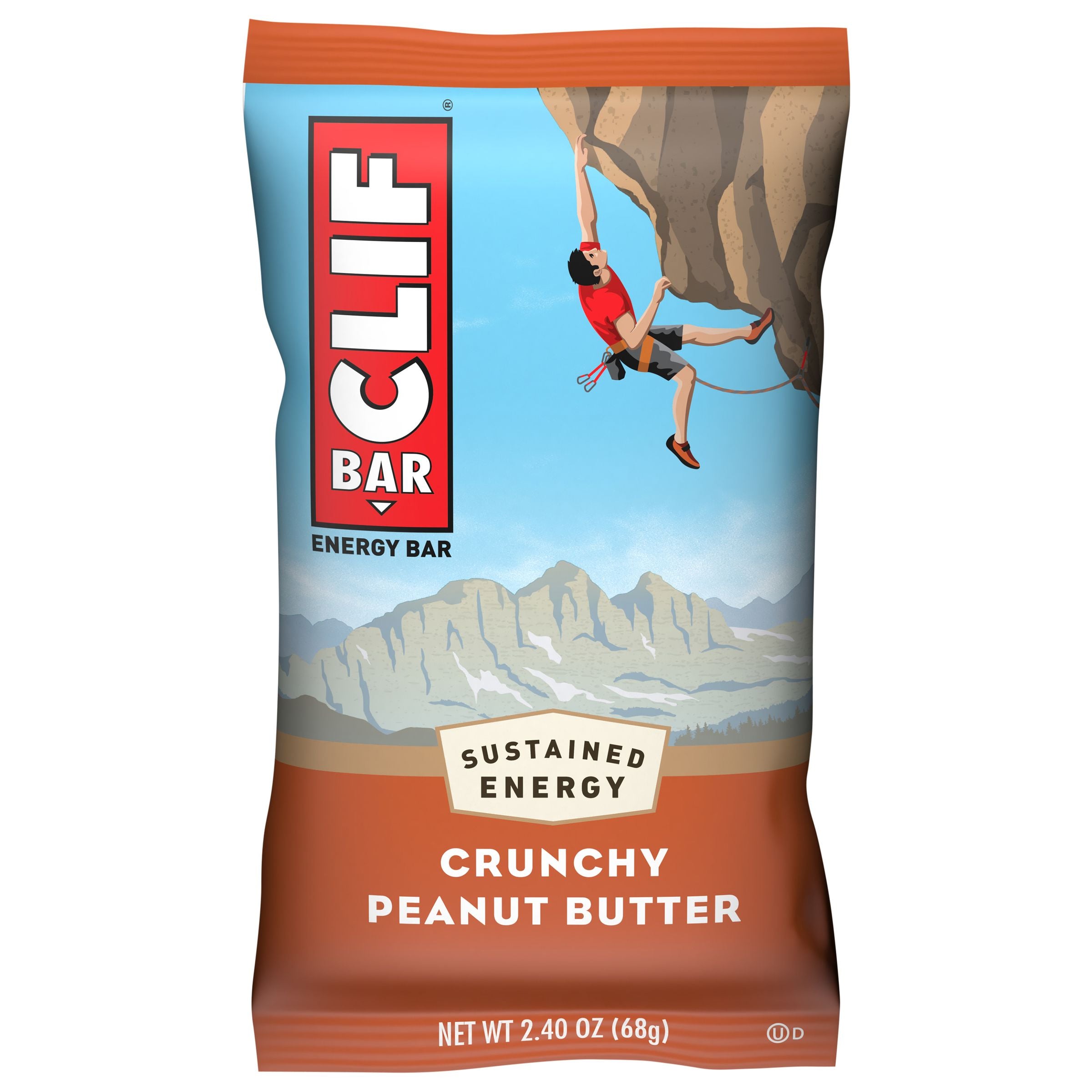 CLIF BAR CRUNCHY PEANUT BUTTER ENERGY BAR 2.4 OZ 16 x 12