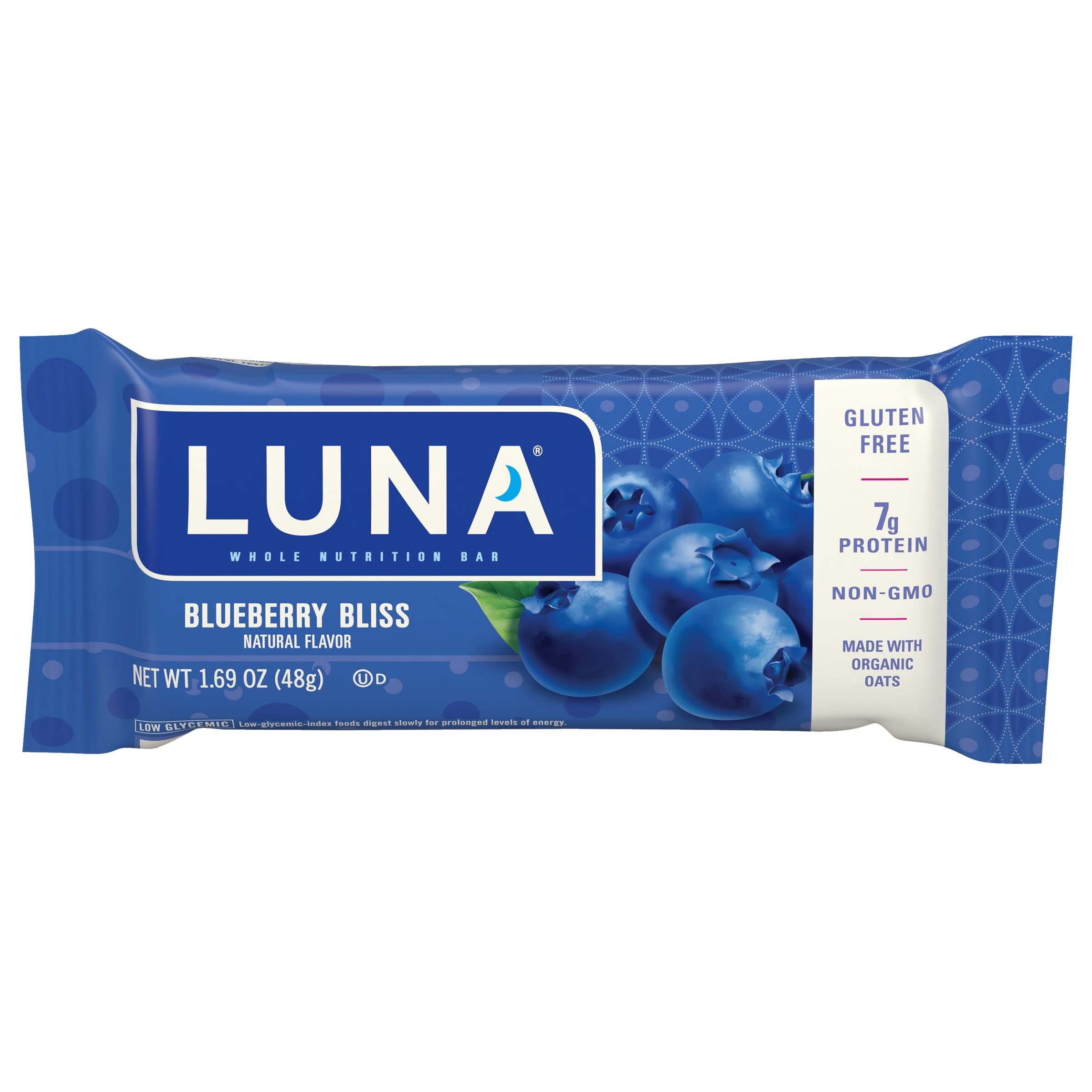 LUNA BLUEBERRY BLISS GLUTEN FREE NON GMO NUTRITION BAR 1.69 OZ 16 x 15