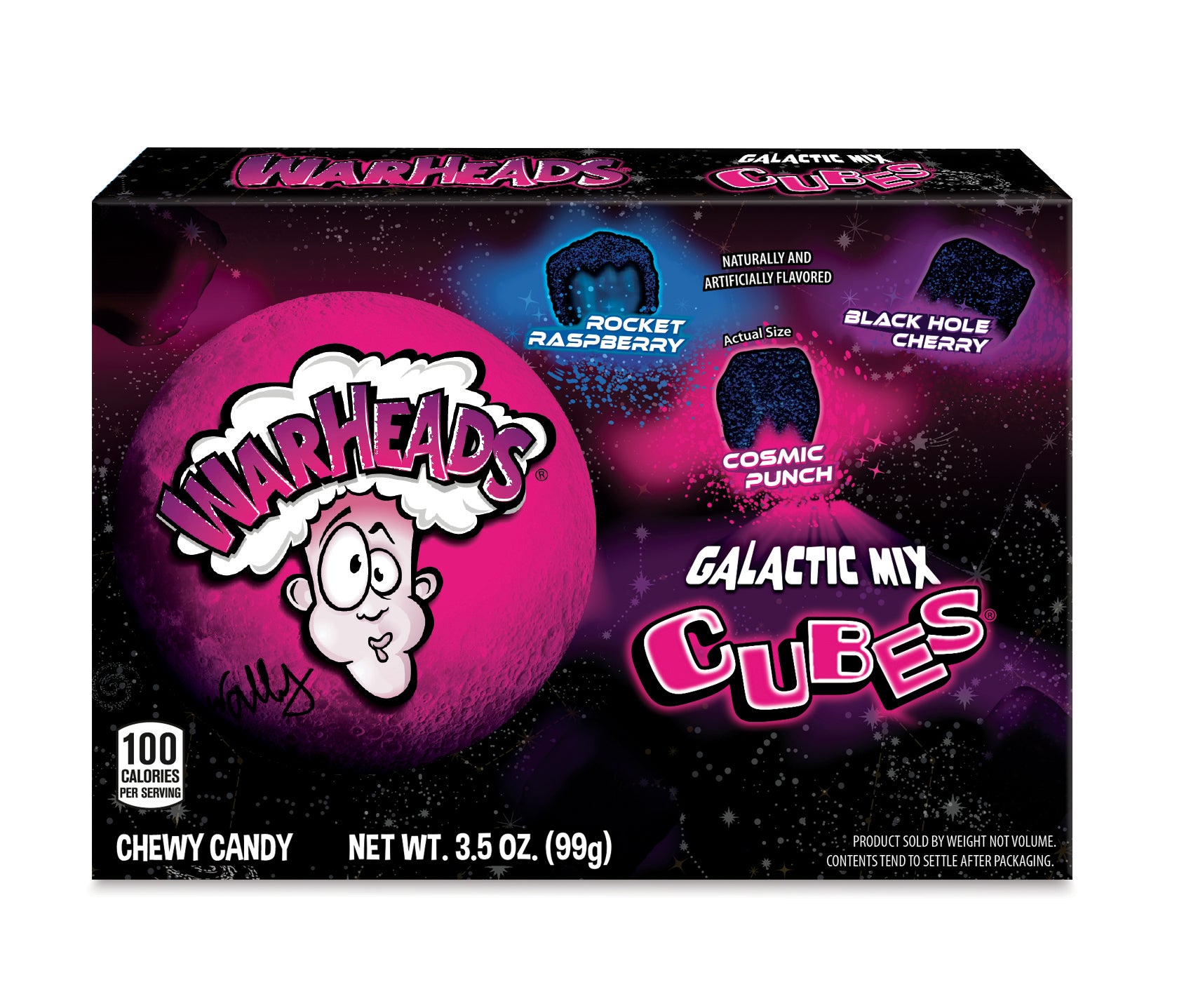 Warheads Theater Box Galactic Cubes  3.5oz  DRC 1/12ct