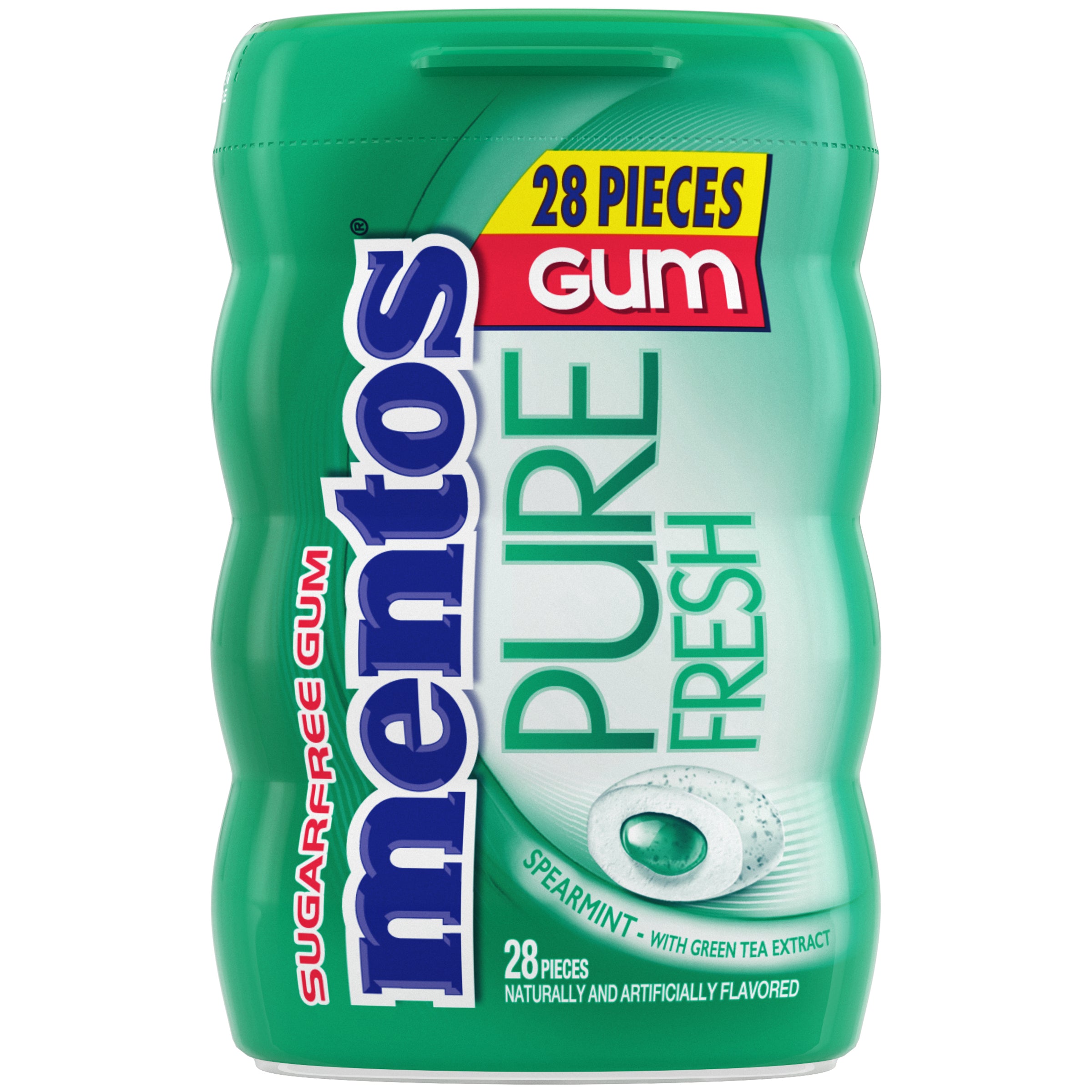 Perfetti Mentos Gum Bottle SF Spearmint 28pc 6/6ct