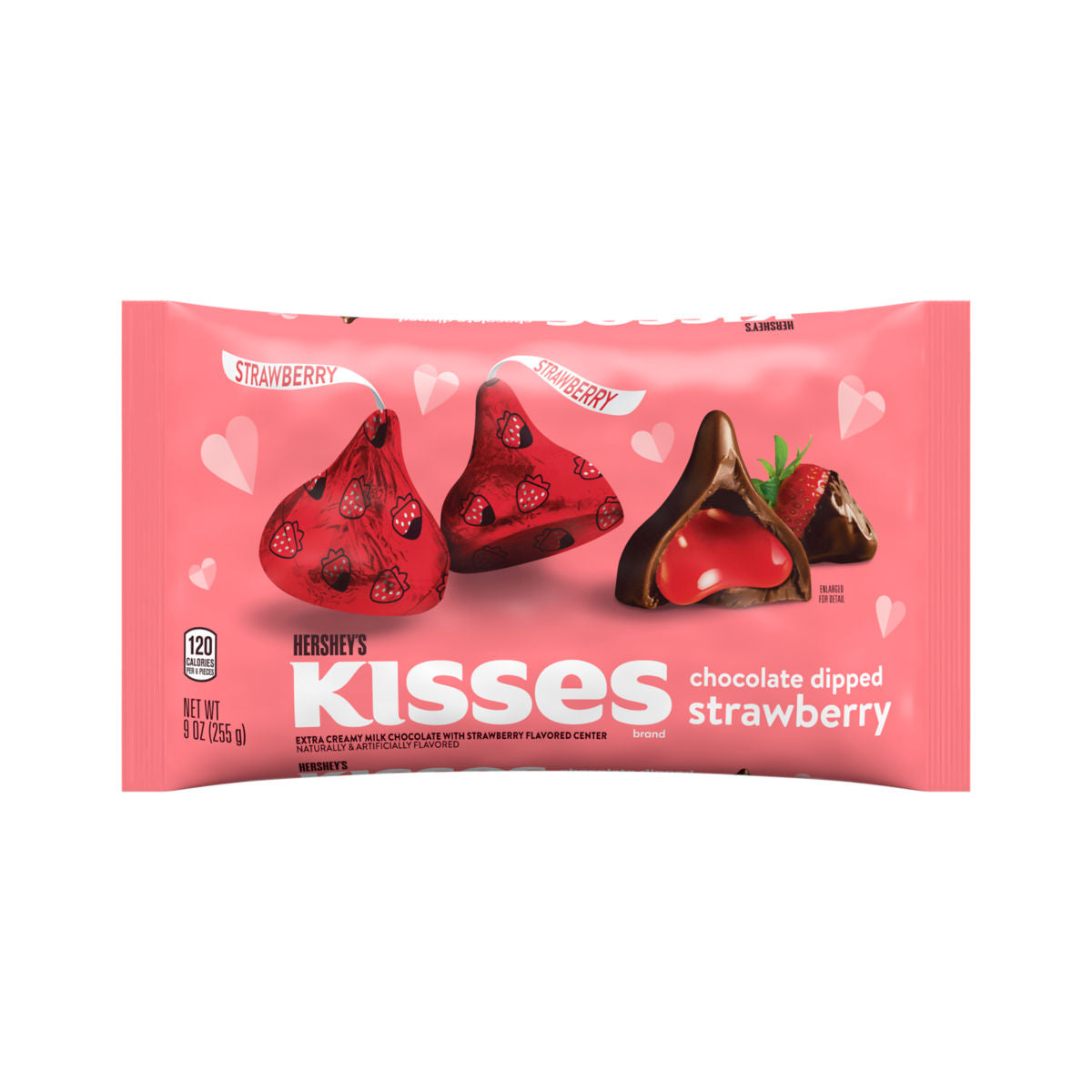 VAL HERSHEY'S Chocolate Dipped Strawberry KISSES LDB (MC Filled W Strawberry Creme, 9 oz 16 ct DRC