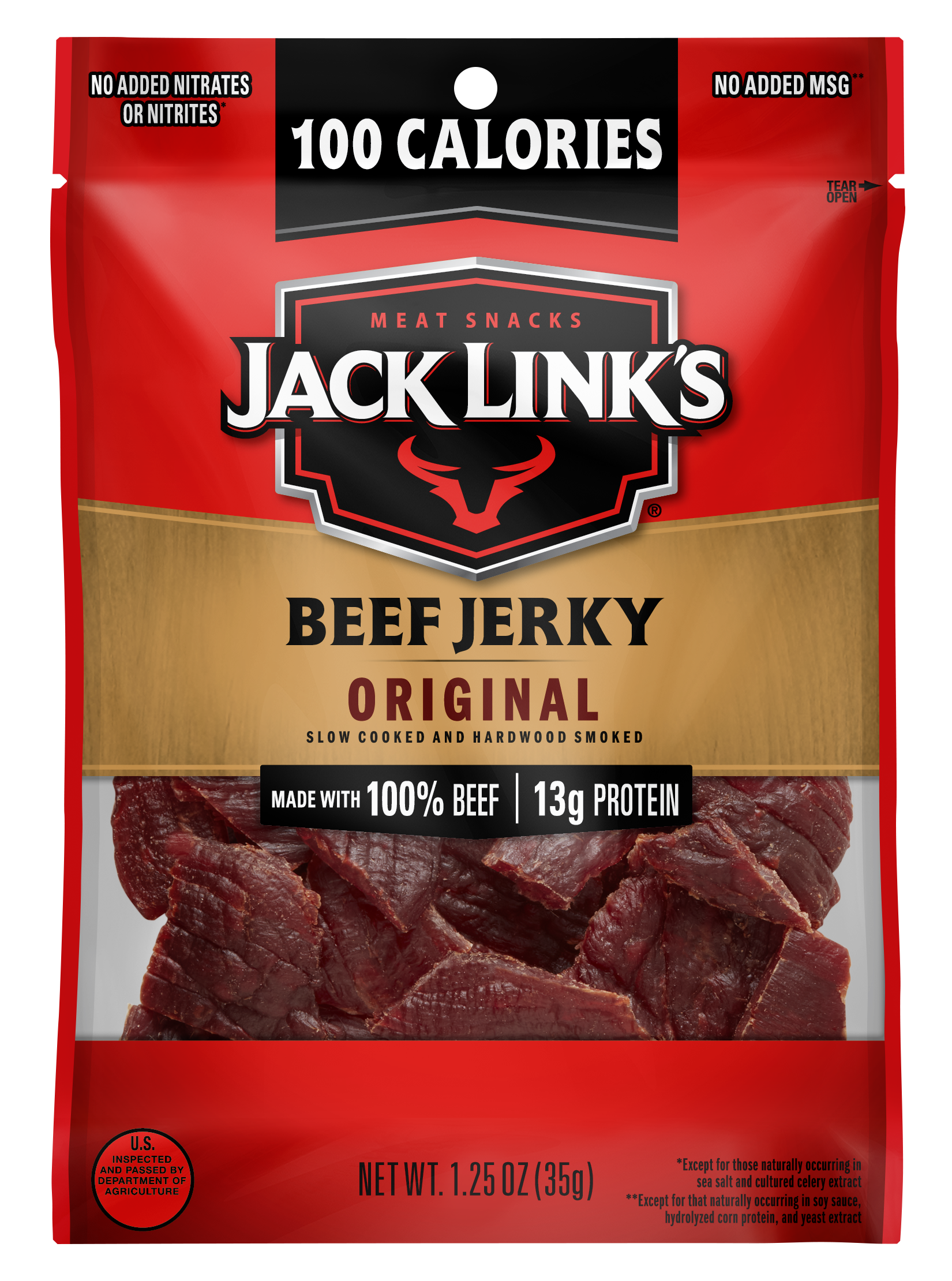 Jack Link's Beef Jerkey 1.25 oz Peg Bag Original 6/10ct 1.25oz