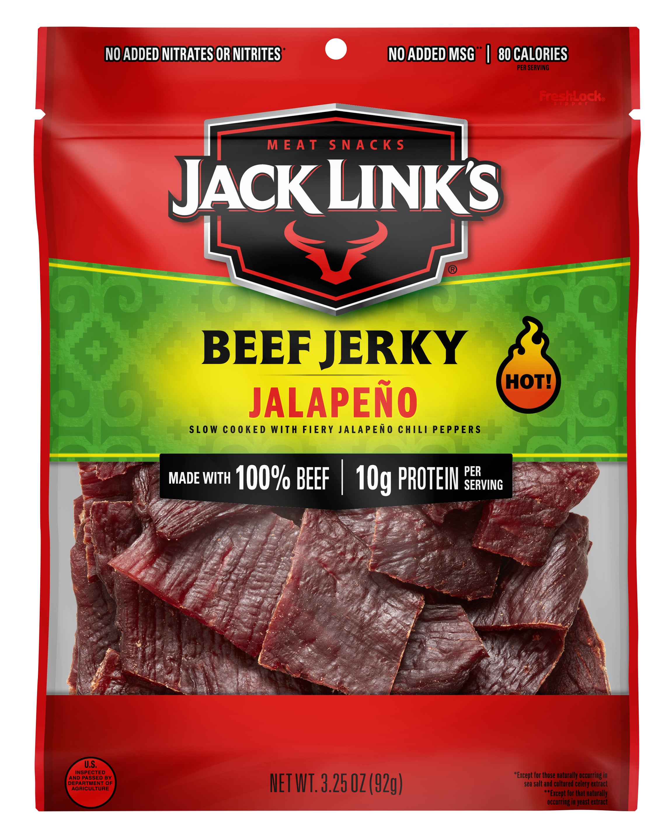 Jack Link's Beef Jerky 3.25 oz Peg Bag Jalapeno 8ct 3.25oz