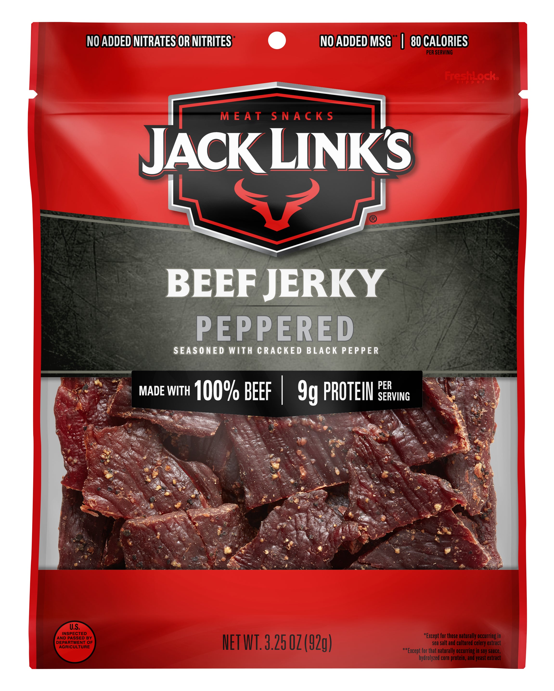 Jack Link's Beef Jerky 3.25 oz Peg Bag Peppered 8ct 3.25oz