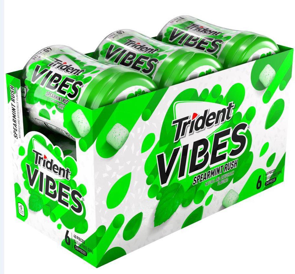 Trident Vibes Bottles 40 pc Spearmint Rush 4/6ct 40Piece(s)