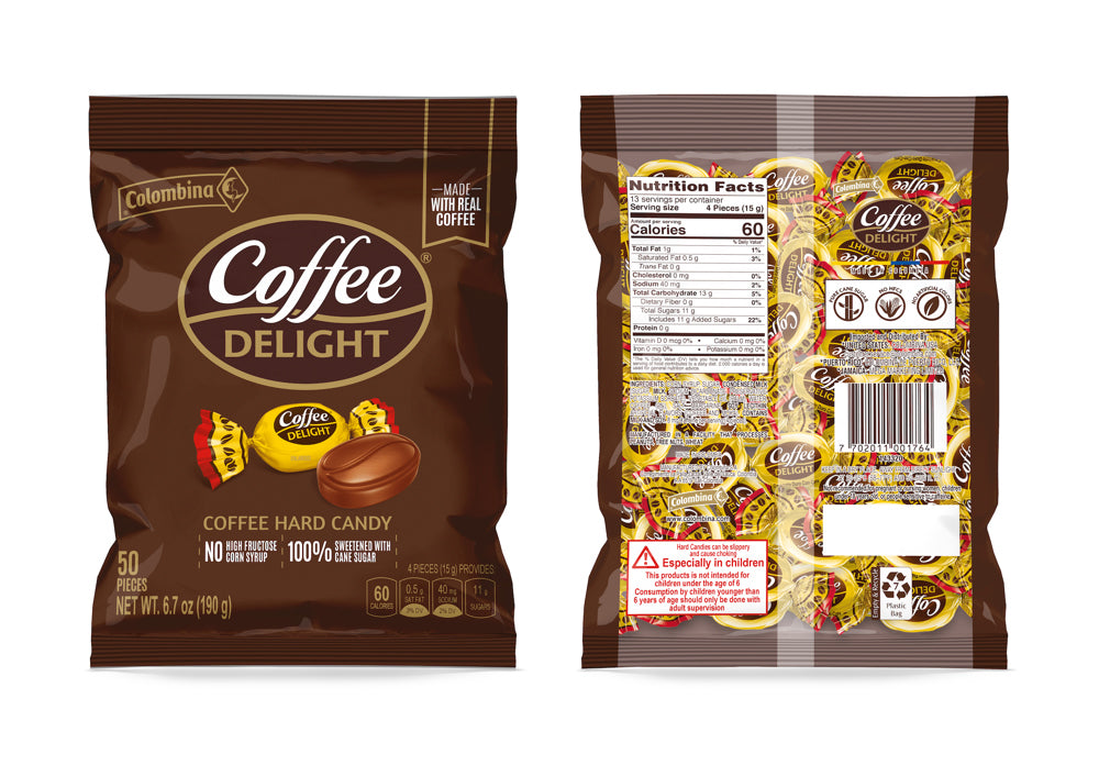 Colombina Coffee Delight 50ct 6.7oz Bag 1/36ct