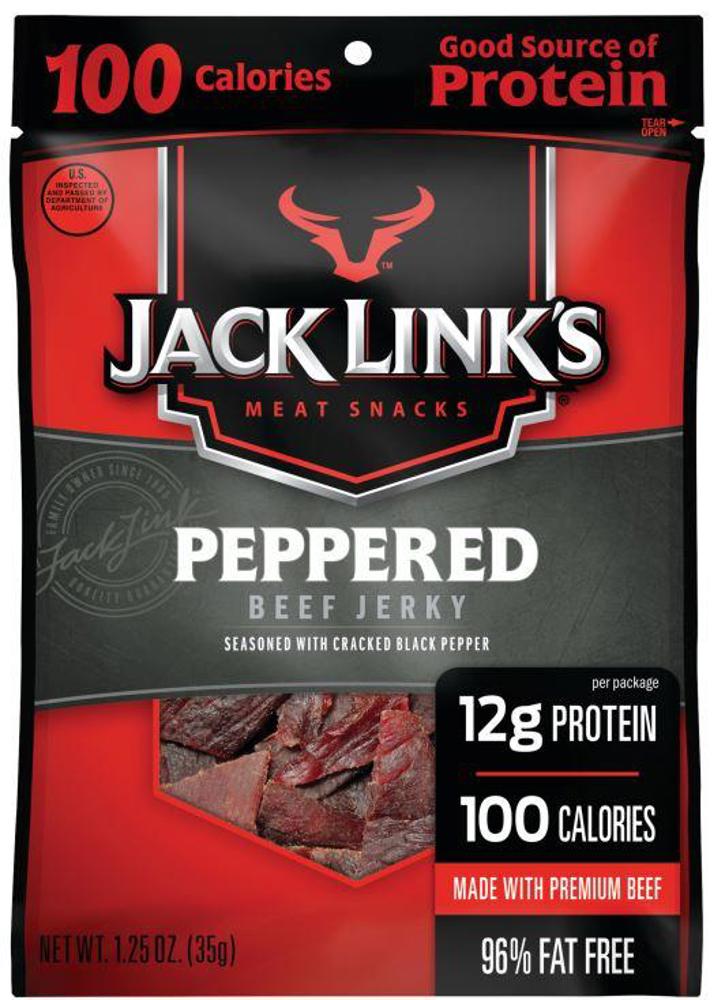 Jack Link's Beef Jerkey 1.25 oz Peg Bag Jerky Peppered 6/10ct 1.25oz