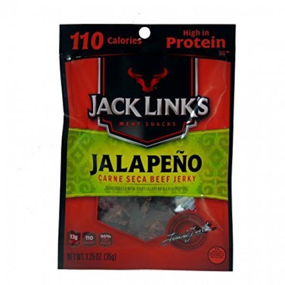 Jack Link's Beef Jerkey 1.25 oz Peg Bag Jerky Jalapeno 6/10ct 1.25oz