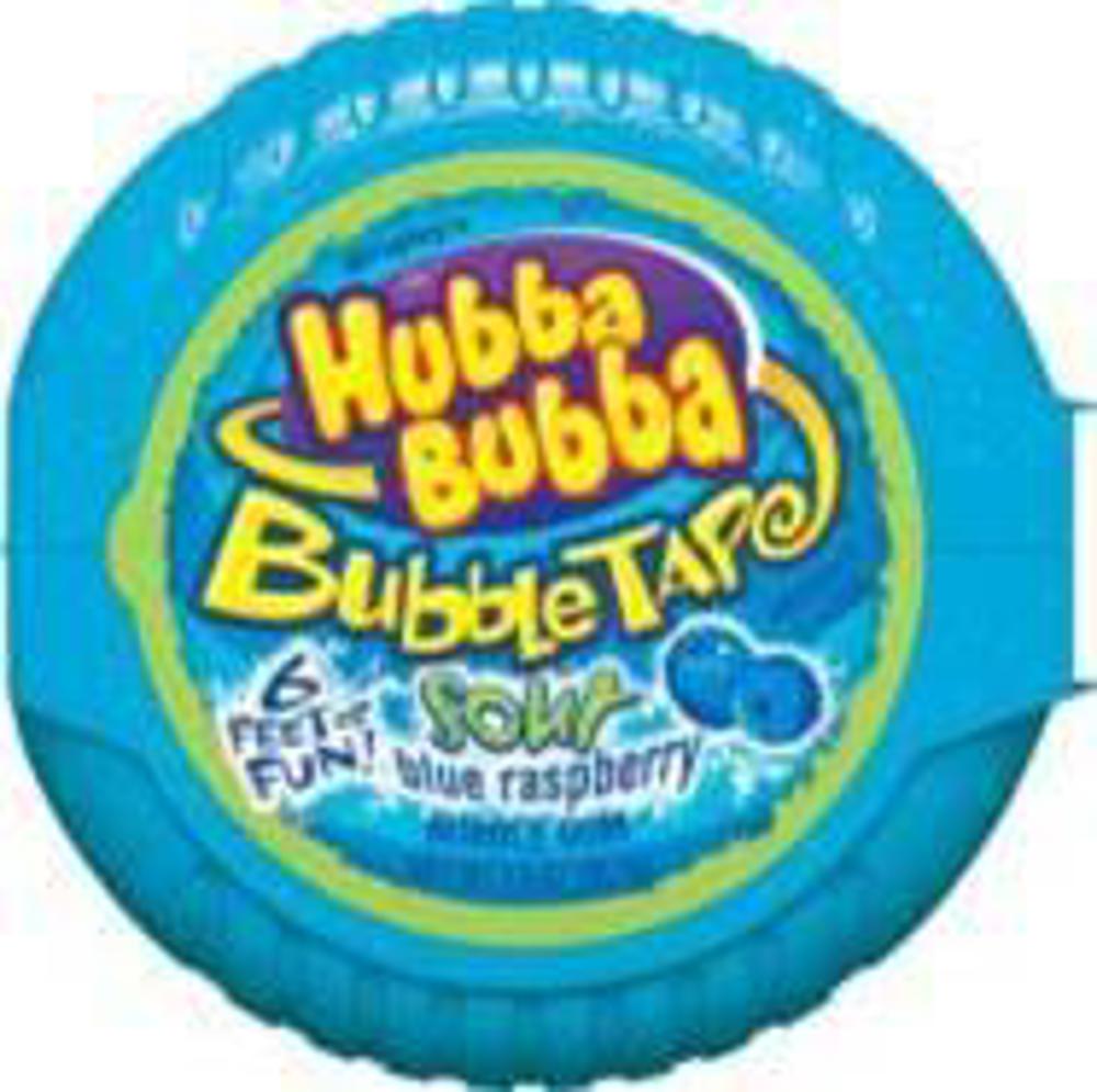 Wrigley Hubba Bubba Bubble Tape 2-6 ct Sour Blue Raspberry 12/12ct 2oz