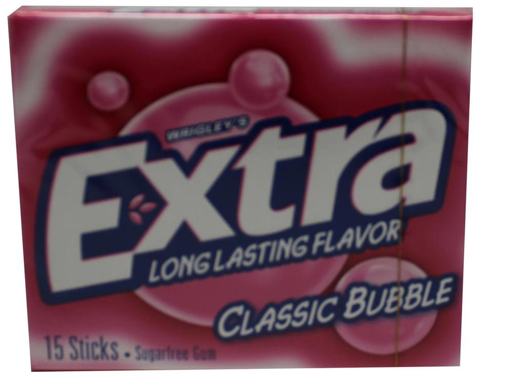 Wrigley Extra Slim Pack 15 Stick Classic Bubble 12/10ct