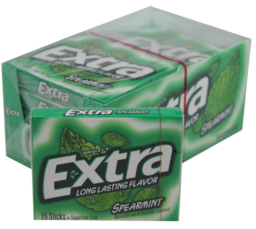 Wrigley Extra Slim Pack 15 Stick Spearmint 12/10ct