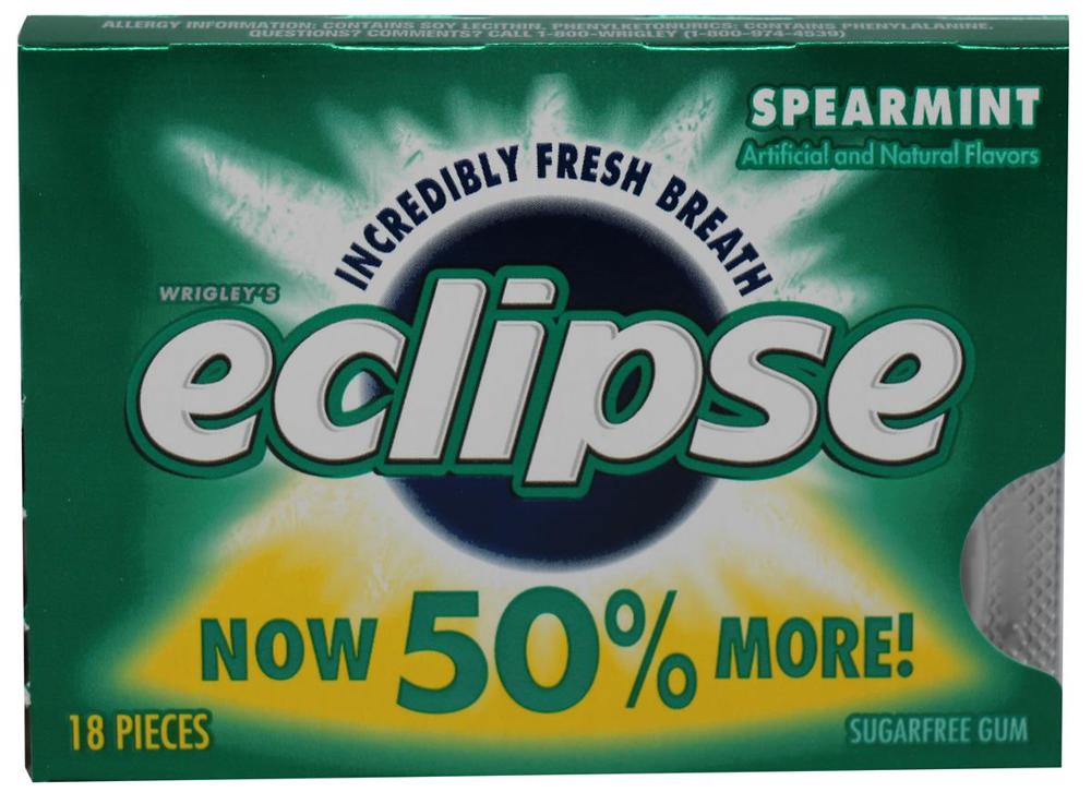 Wrigley Eclipse Gum 18pc Spearmint 18/8ct