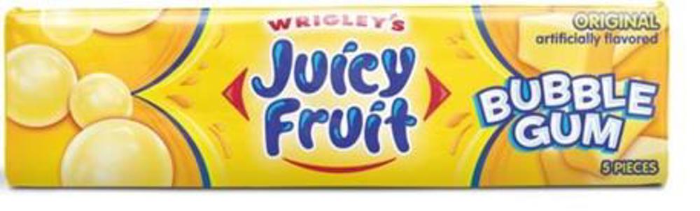 Wrigley Juicy Fruit 5 Stk Bubble Gum Original 8/18ct 1.41oz