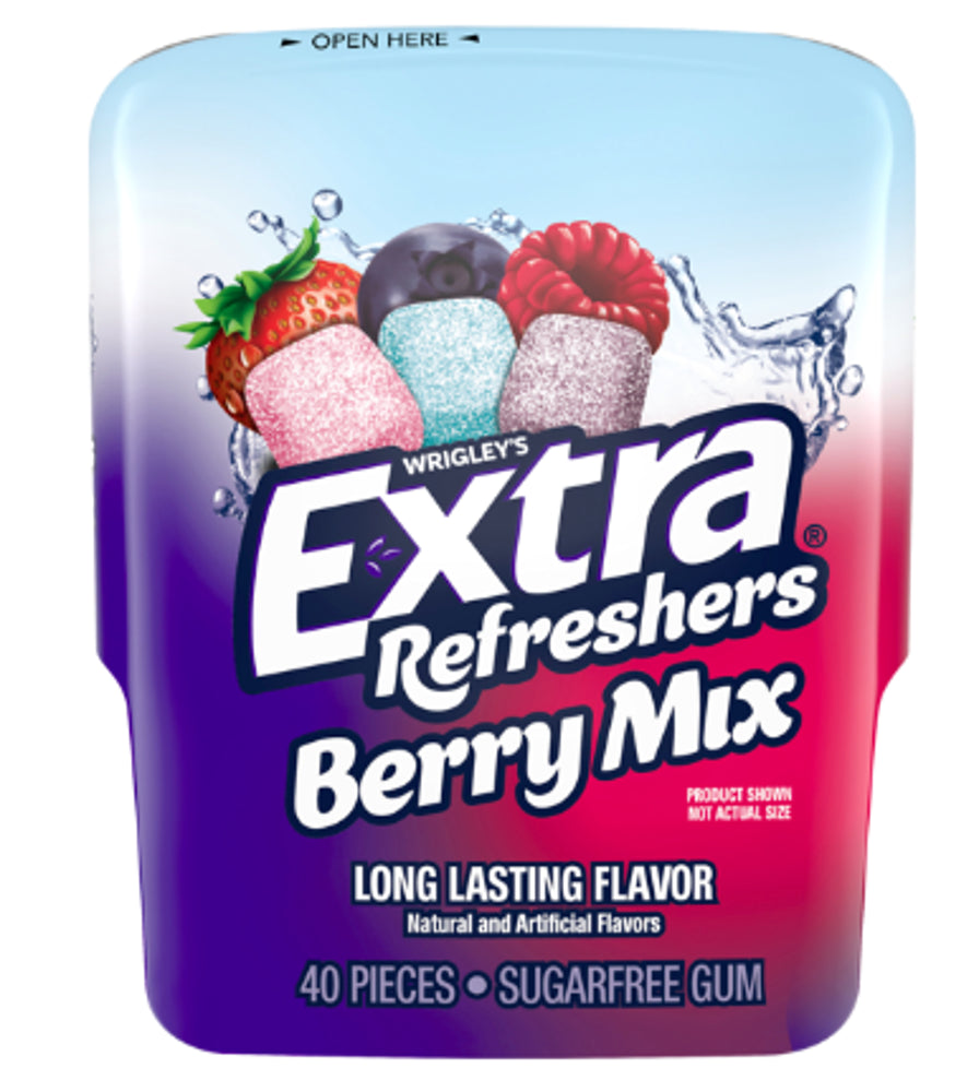 Wrigley's Extra Refreshers Berry Mix 40pc Bottles   6/4ct