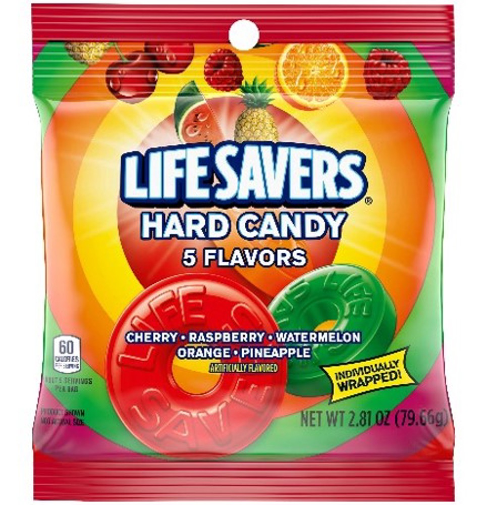 Lifesavers Hard Five Flavor Peg 2.81oz  1/12ct