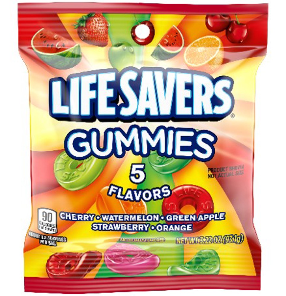 Lifesavers Gummies Five Flavor Peg  3.22 oz  1/12ct