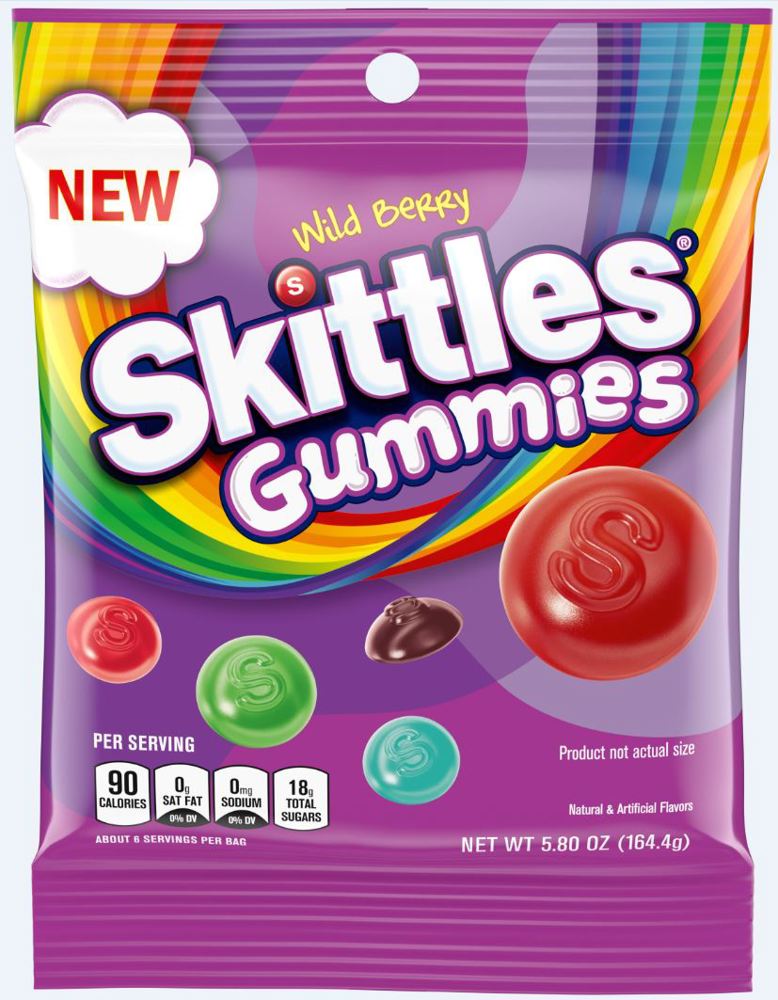 Skittles Peg Bag Gummies Wild Berry   5.8oz 1/12ct