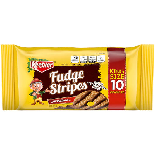 Keebler Fudge Stripes King Size 4.75oz 8/10ct