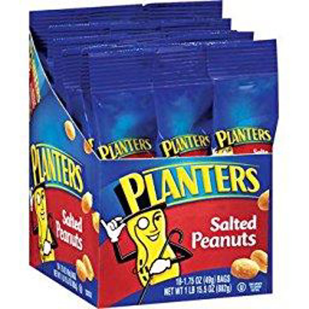 Planters Tubes 2/$1.09 Salted Peanuts 6/18ct 1.75oz