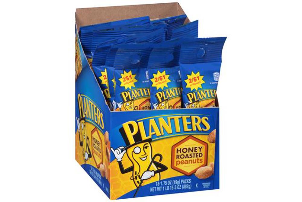 Planters Tubes 2/$1.09 Honey Roasted Peanuts 6/18ct 1.75oz