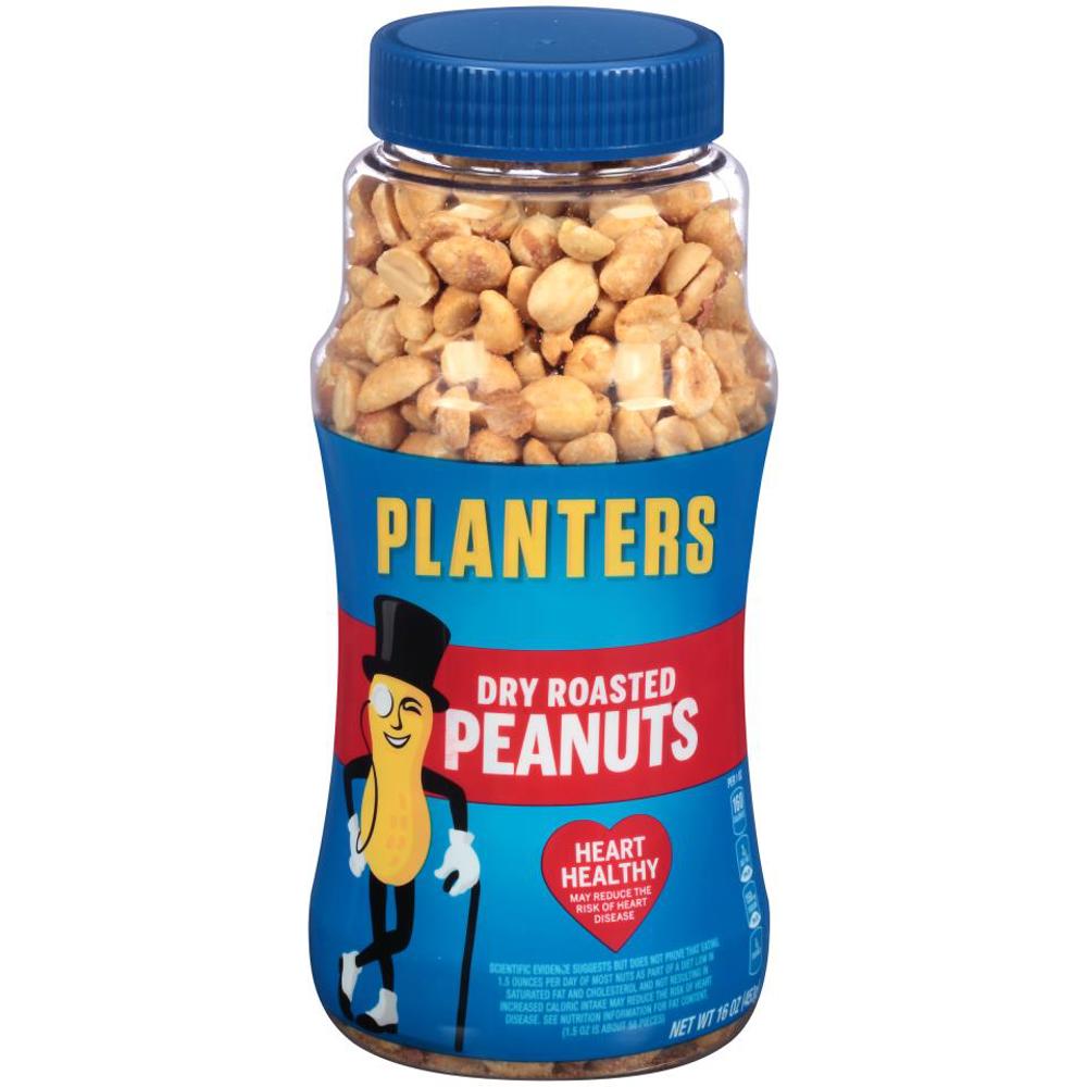 Planters Peanuts Dry Roasted Plastic Jar 12ct 16oz