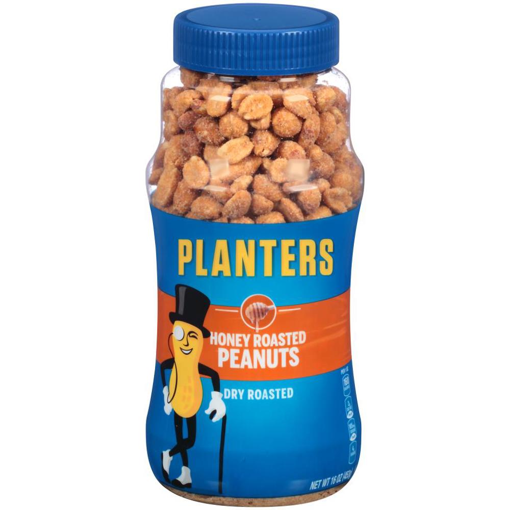 Planters Peanuts Dry Roasted Honey Plastic Jar 12ct 16oz