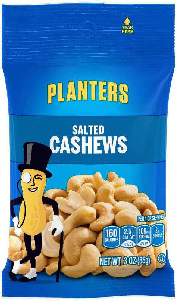 Kraft Cashews Salted Peg Bag 12ct 3oz