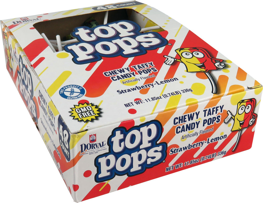 Top Pops Box Strawberry/Lemon 24/48ct .35oz