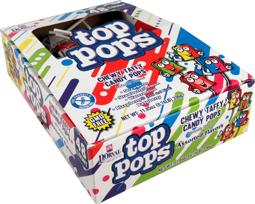 Top Pops Box Blazpberry (Red & Blue Rasp) 24/48ct .35oz