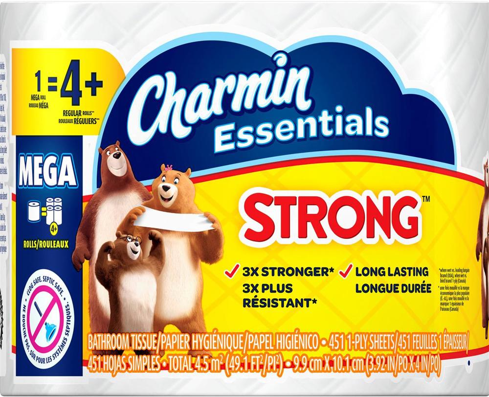 Procter & Gamble Charmin Toilet Paper Essentials Strong 1 Mega Roll 36ct