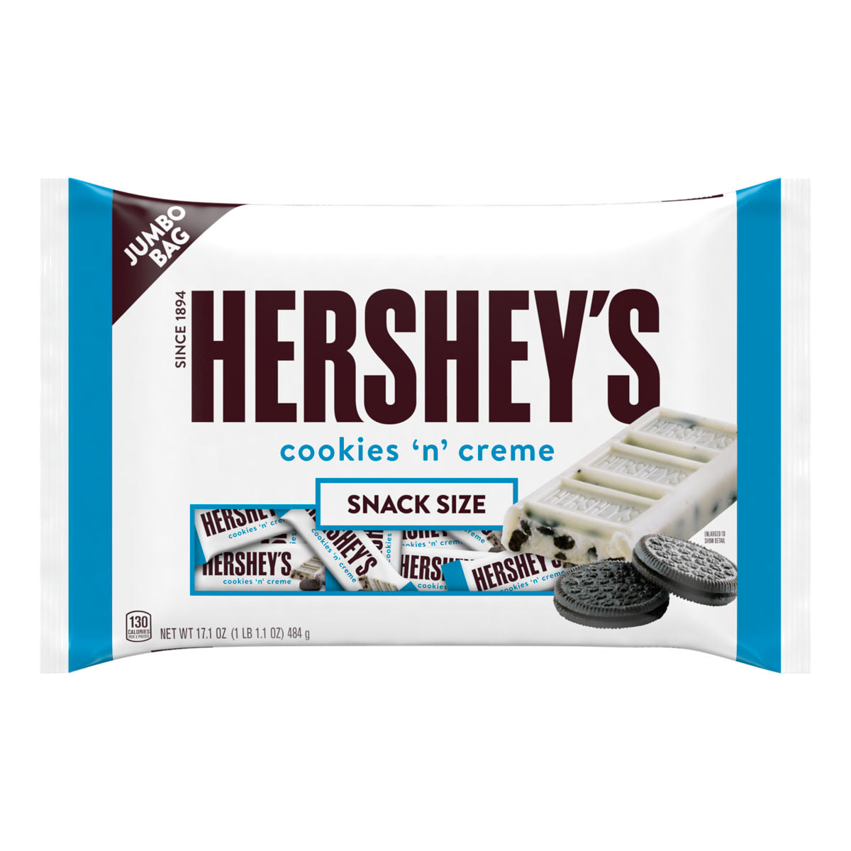 HERSHEY'S COOKIES 'n' CREME Snack Size, 17.1 oz., 12 ct.