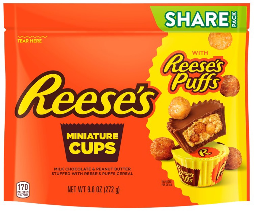 REESE'S Milk Choc & PB Minis Stuffed w/ REESE'S Puffs Share Pack SUB , 9.6 oz., 1/8ct