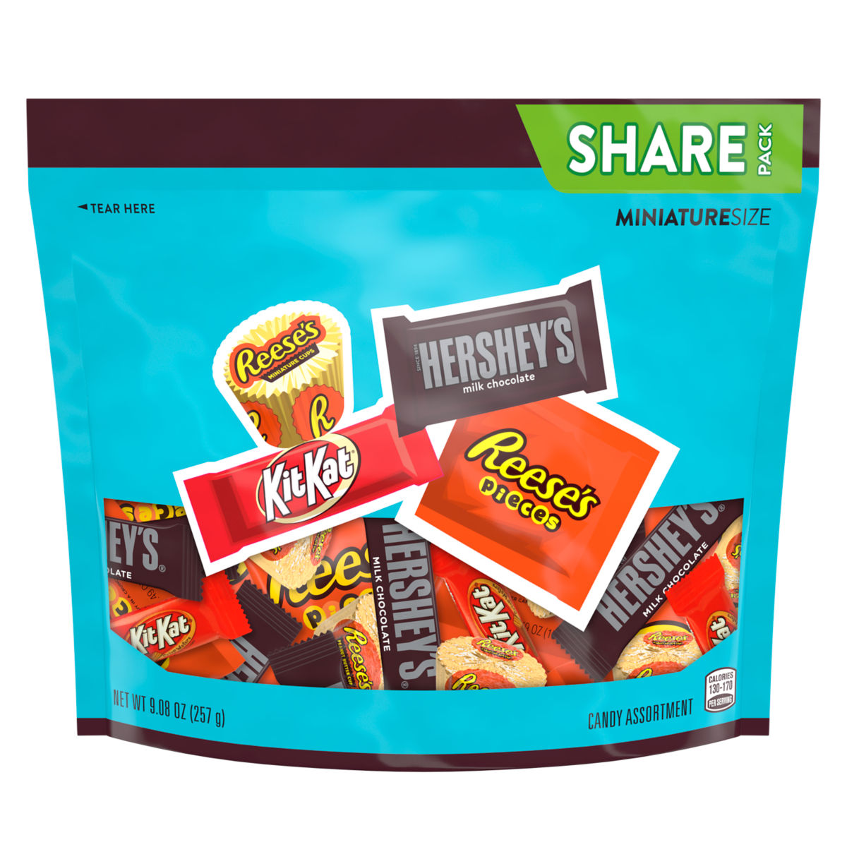 Chocolate Packaged Candy Miniatures Assortment Stand Up Bag (REESE'S Pieces, KIT KAT Milk Chocolate,