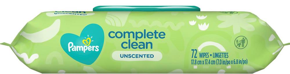 Pampers Wipes Complete Clean  Unscented  8/72ct