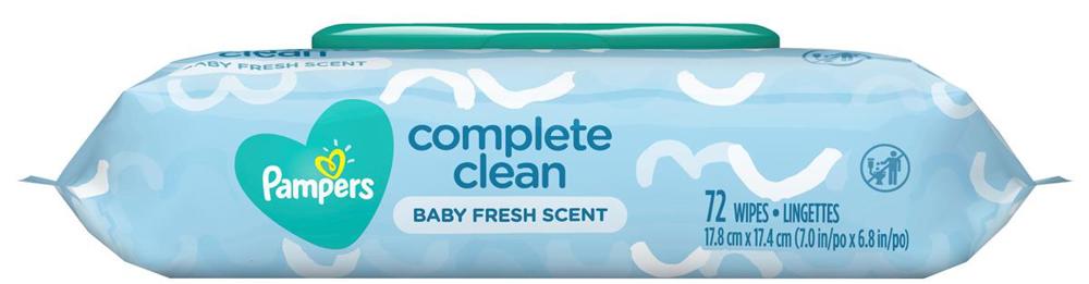 Pampers Wipes Complete Clean  Baby Fresh Scent  8/72ct